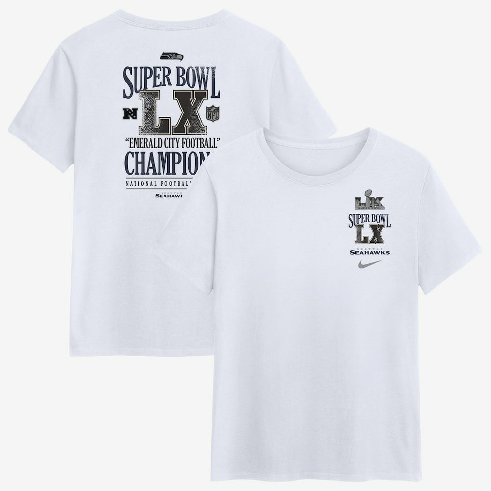Seattle Seahawks Women's Super Bowl LX Champions Long Ball T-Shirt White | Nike for Sale