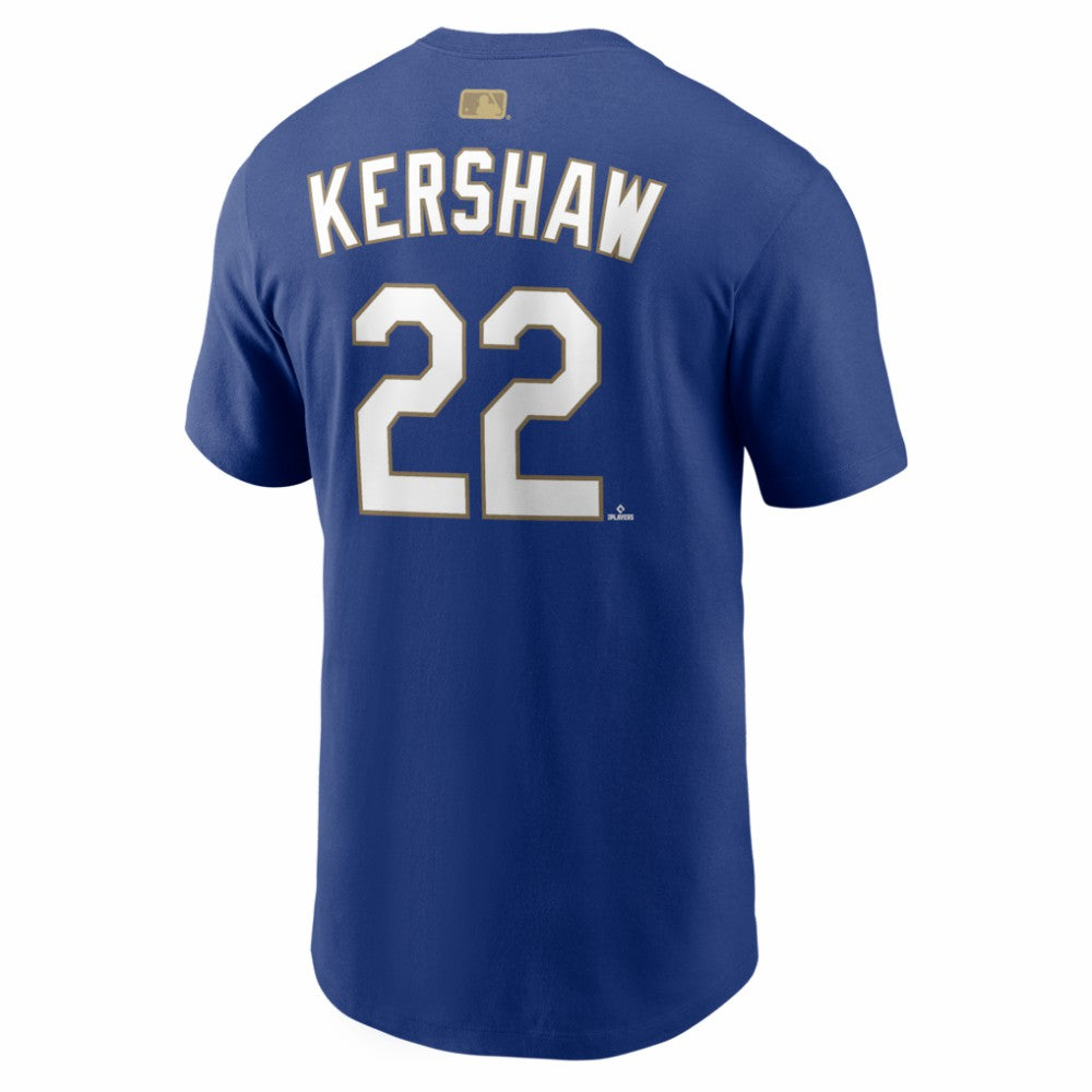 Clayton Kershaw Los Angeles Dodgers Nike 2026 Gold Collection Name & Number T-Shirt - MLB