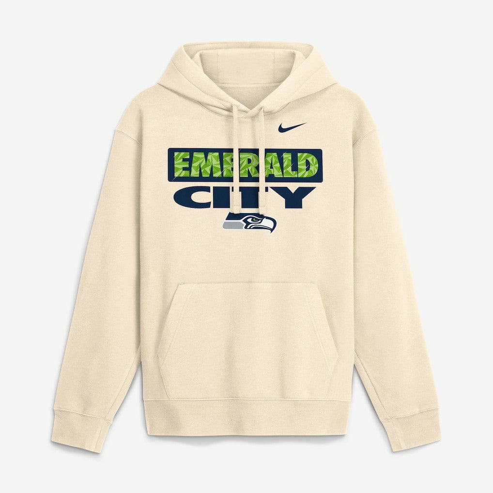 Seattle Seahawks Emerald City Club Fleece Hoodie Natural | Nike for Sale
