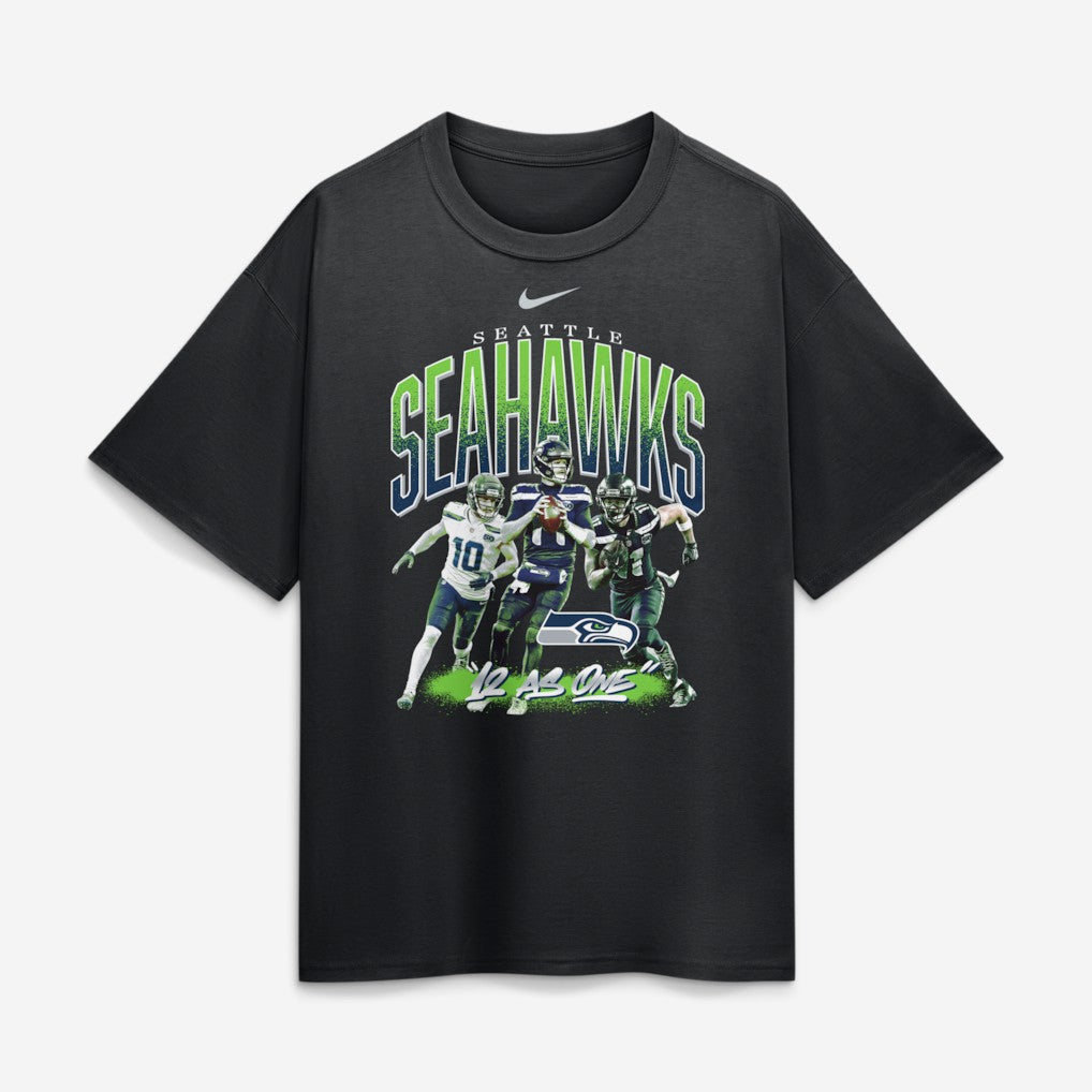 Seattle Seahawks 12 As One Loose T-Shirt Black | Nike for Sale