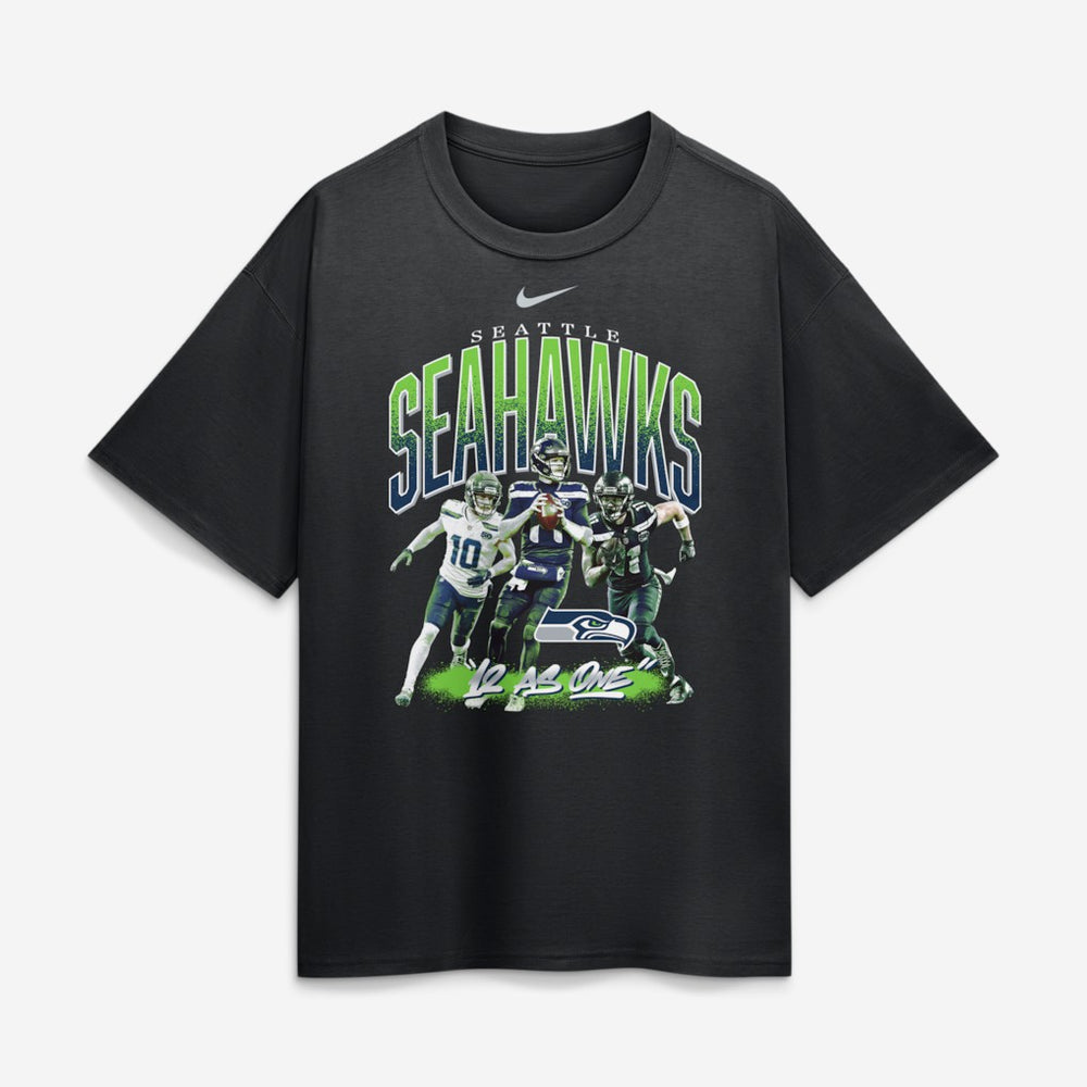 Seattle Seahawks 12 As One Loose T-Shirt Black | Nike for Sale