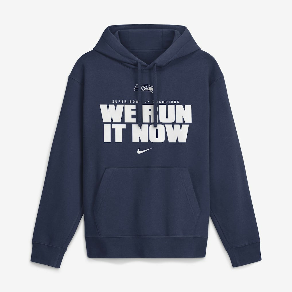 Seattle Seahawks Super Bowl LX Champions Club Fleece Hoodie College Navy | Nike for Sale