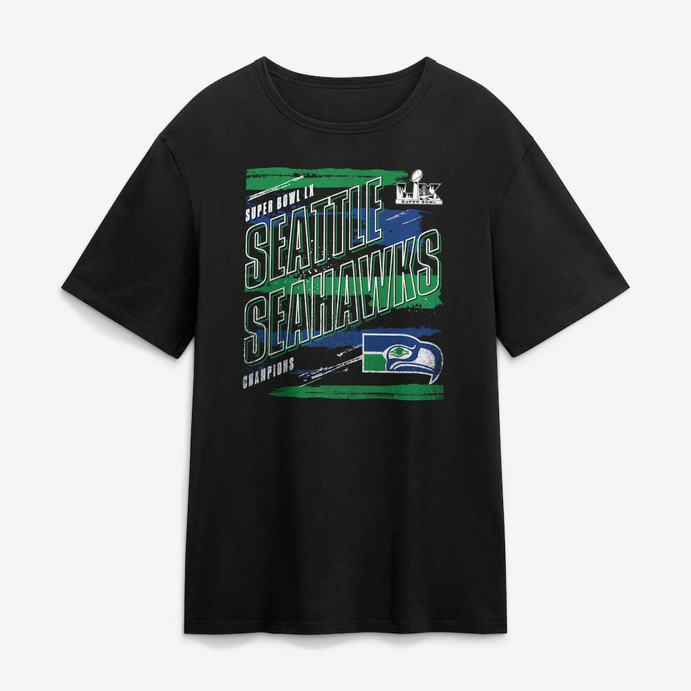 Seattle Seahawks Super Bowl LX Champions Classic Stripes Legacy T-Shirt Black | Fanatics