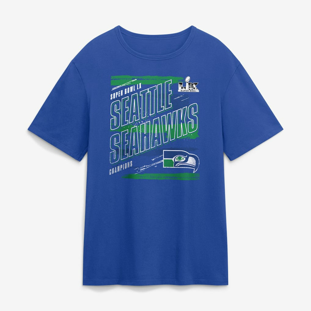 Seattle Seahawks Super Bowl LX Champions Classic Stripes Legacy T-Shirt Royal | Fanatics
