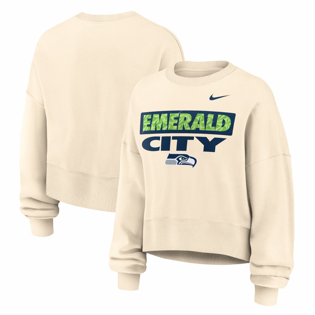 Seattle Seahawks Women's Deep Threat Phoenix Sweatshirt Natural | Nike for Sale