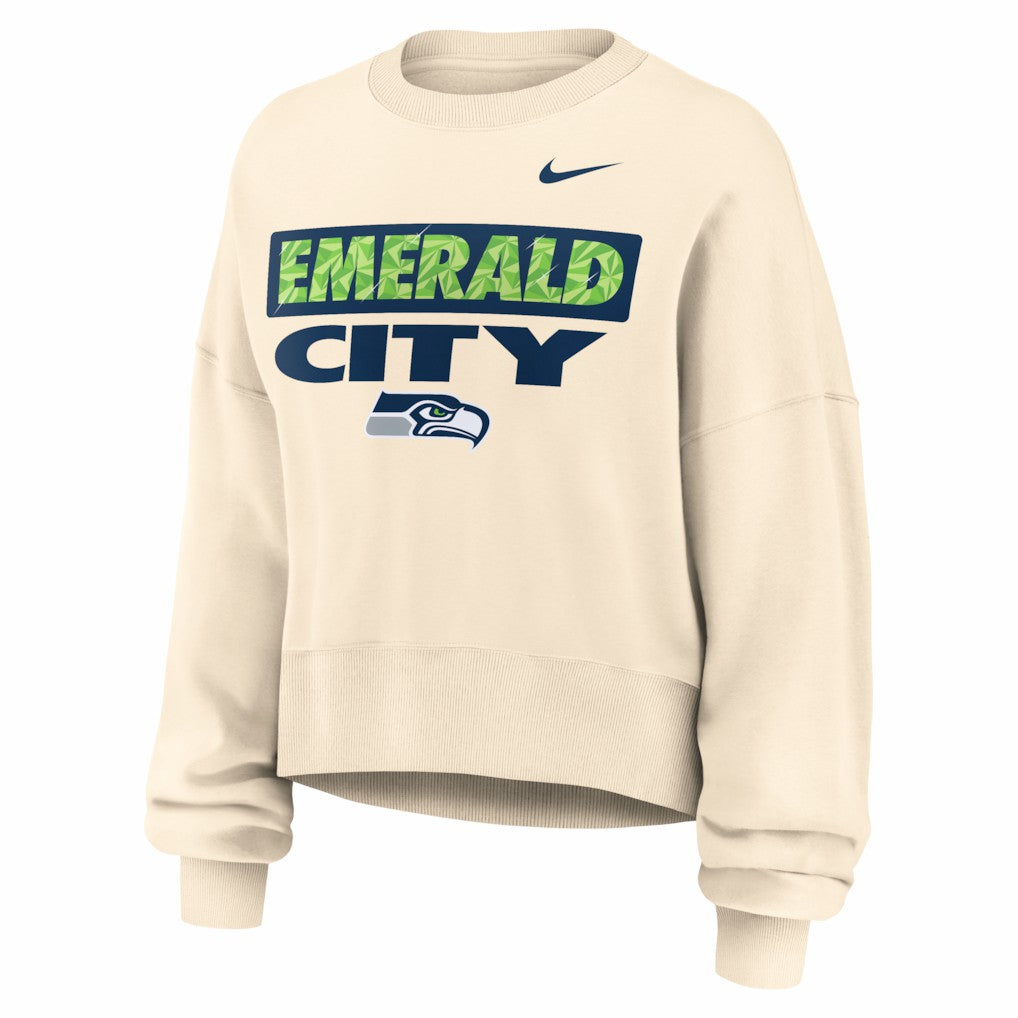 Seattle Seahawks Women's Deep Threat Phoenix Sweatshirt Natural | Nike for Sale