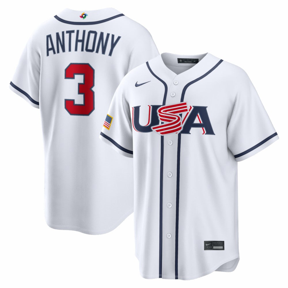 Roman Anthony USA Baseball Nike 2026 World Baseball Classic Home Stadium Jersey - MLB