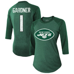 Ahmad Sauce Gardner New York Jets Majestic Threads Women's Player Name & Number Tri-Blend 3/4-Sleeve Fitted T-Shirt Green | NFL