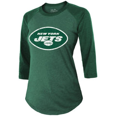 Ahmad Sauce Gardner New York Jets Majestic Threads Women's Player Name & Number Tri-Blend 3/4-Sleeve Fitted T-Shirt Green | NFL