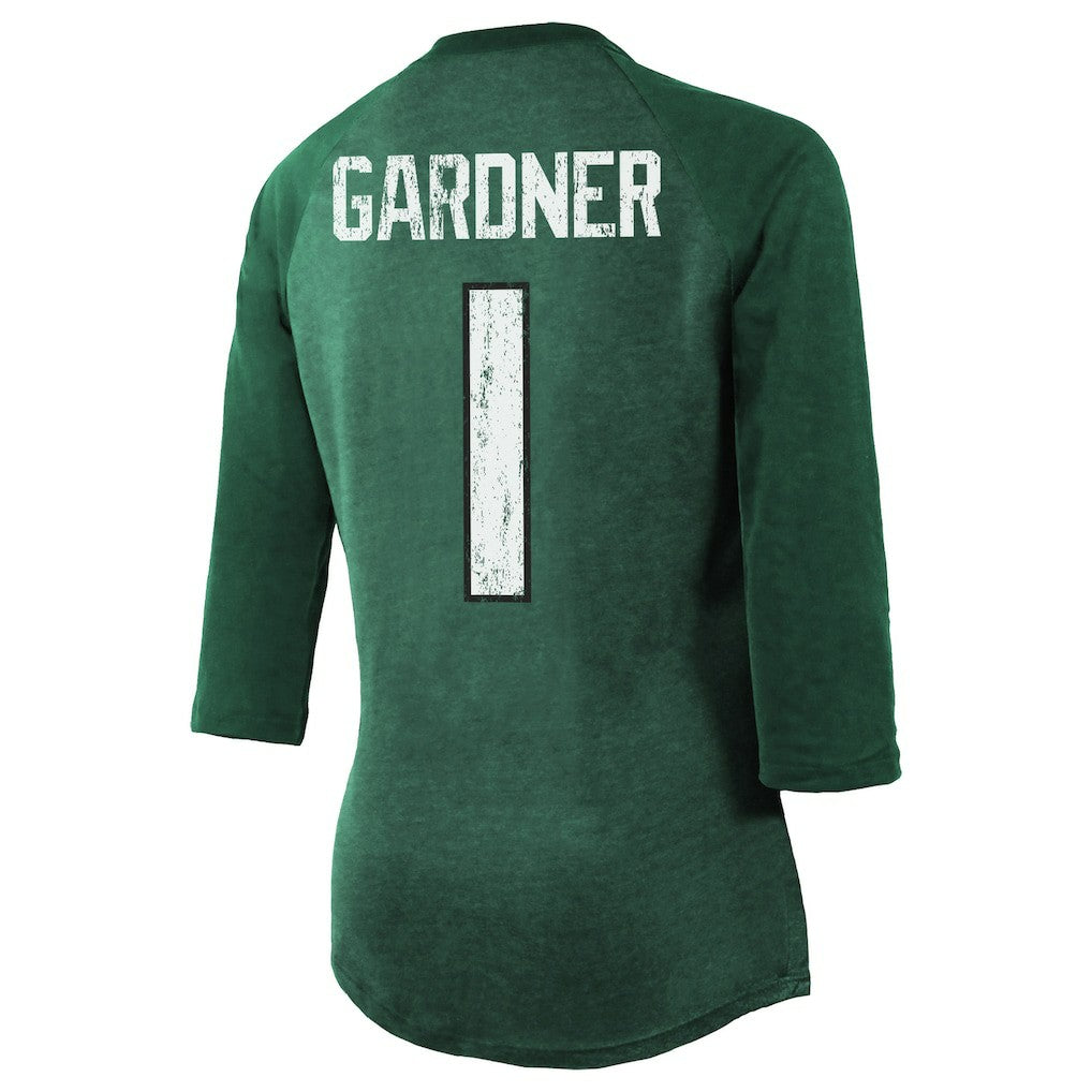Ahmad Sauce Gardner New York Jets Majestic Threads Women's Player Name & Number Tri-Blend 3/4-Sleeve Fitted T-Shirt Green | NFL