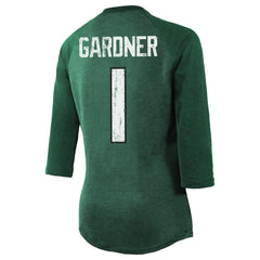 Ahmad Sauce Gardner New York Jets Majestic Threads Women's Player Name & Number Tri-Blend 3/4-Sleeve Fitted T-Shirt Green | NFL
