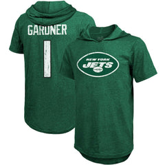 Ahmad Sauce Gardner New York Jets Majestic Threads Player Name & Number Tri-Blend Hoodie T-Shirt Heather Green | NFL