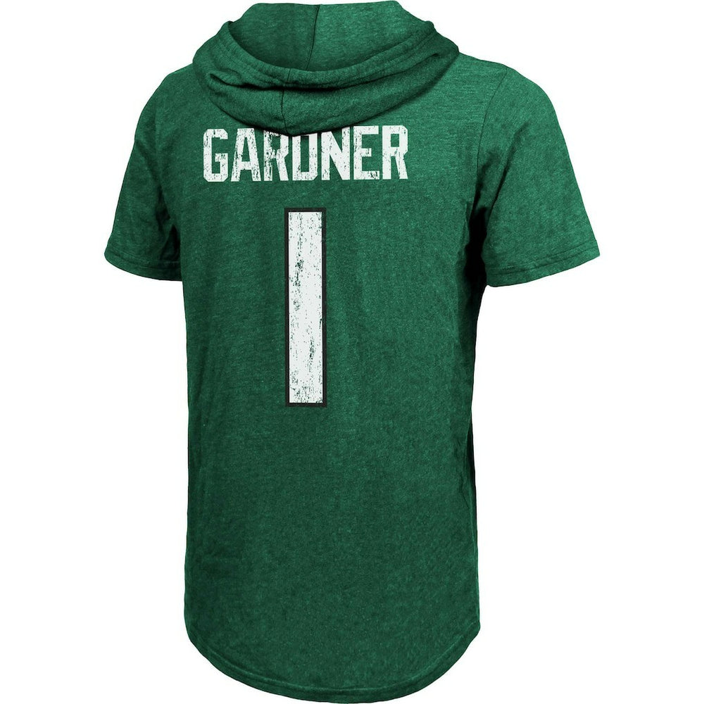 Ahmad Sauce Gardner New York Jets Majestic Threads Player Name & Number Tri-Blend Hoodie T-Shirt Heather Green | NFL