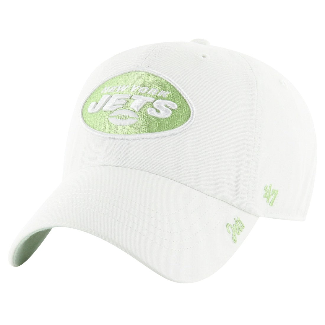 New York Jets '47 Women's Ballpark Cheer Clean Up Adjustable Hat White | 47 brand