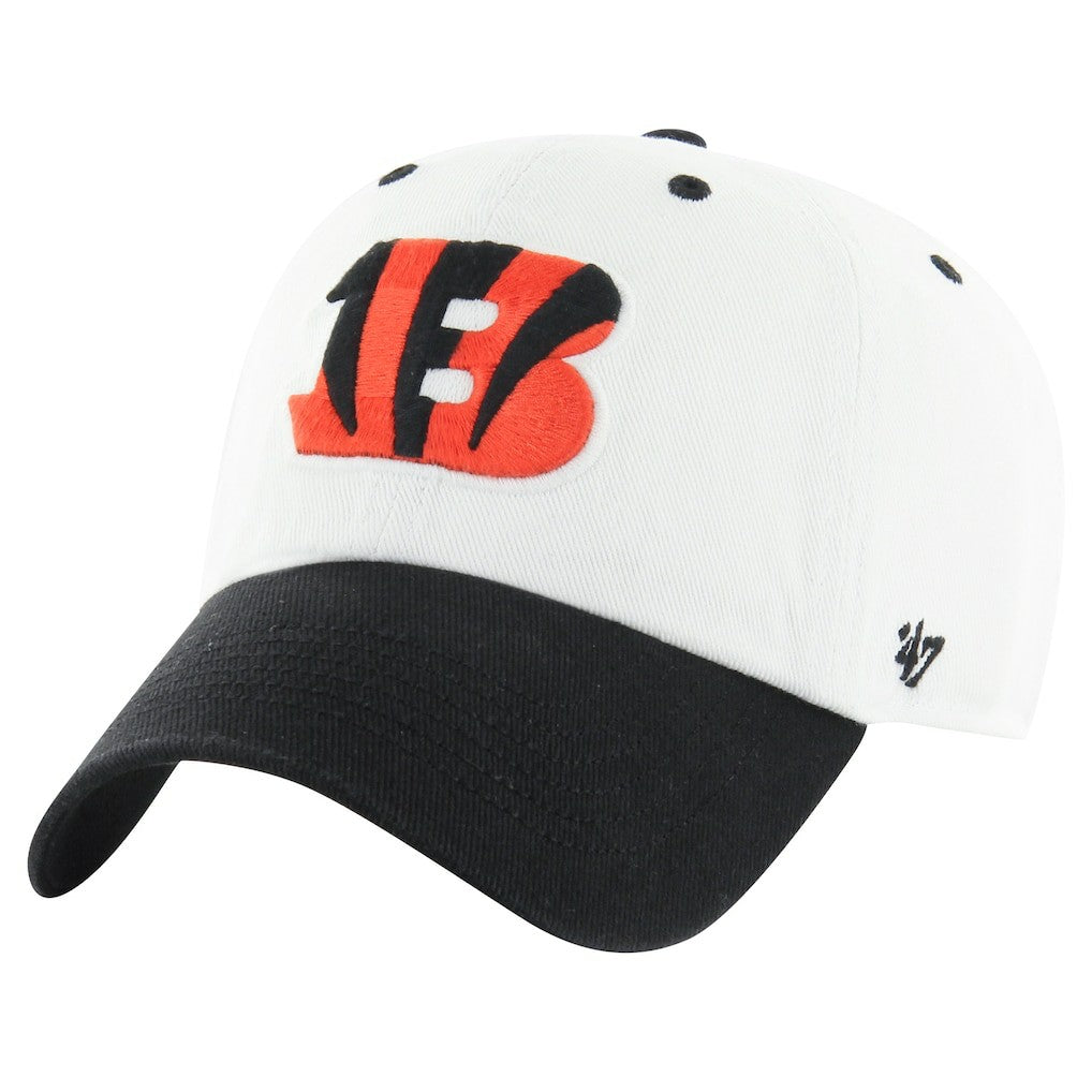 Cincinnati Bengals '47 Double Header Diamond Clean Up Adjustable Hat White/Black | 47 brand