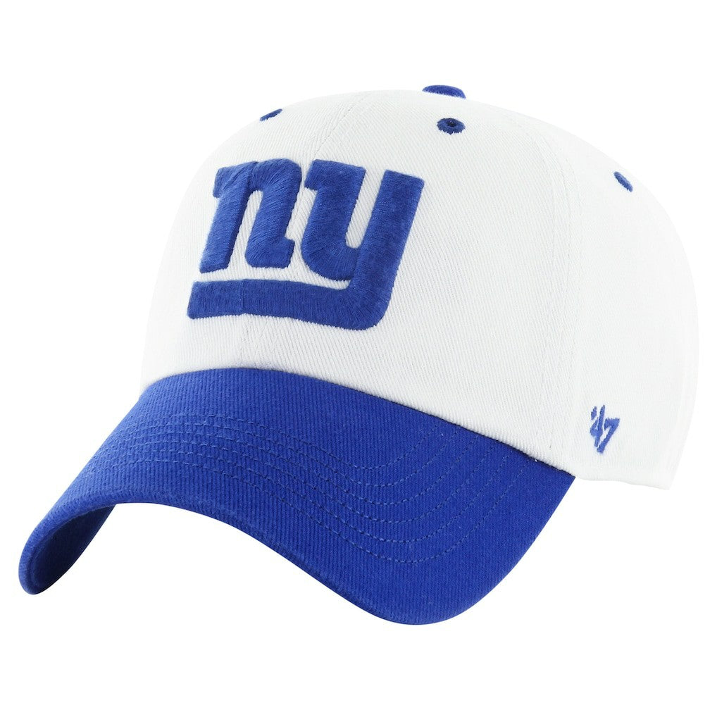 New York Giants '47 Double Header Diamond Clean Up Adjustable Hat White/Royal | 47 brand