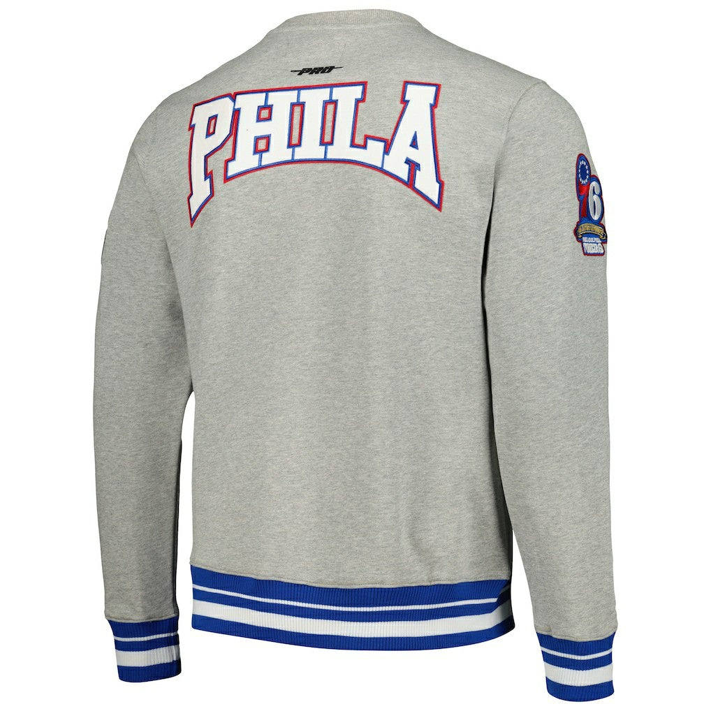 Philadelphia 76ers Pro Standard Crest Emblem Pullover Sweatshirt Heather Gray - NBA