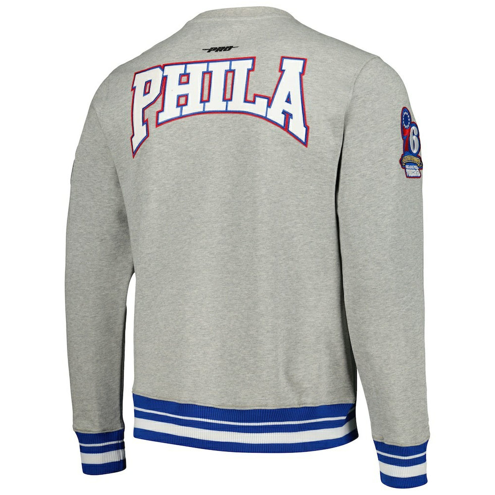 Philadelphia 76ers Pro Standard Crest Emblem Pullover Sweatshirt Heather Gray - NBA