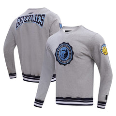 Memphis Grizzlies Pro Standard Crest Emblem Pullover Sweatshirt Heather Gray - NBA