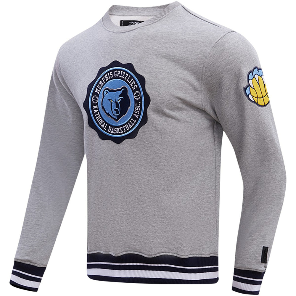 Memphis Grizzlies Pro Standard Crest Emblem Pullover Sweatshirt Heather Gray - NBA