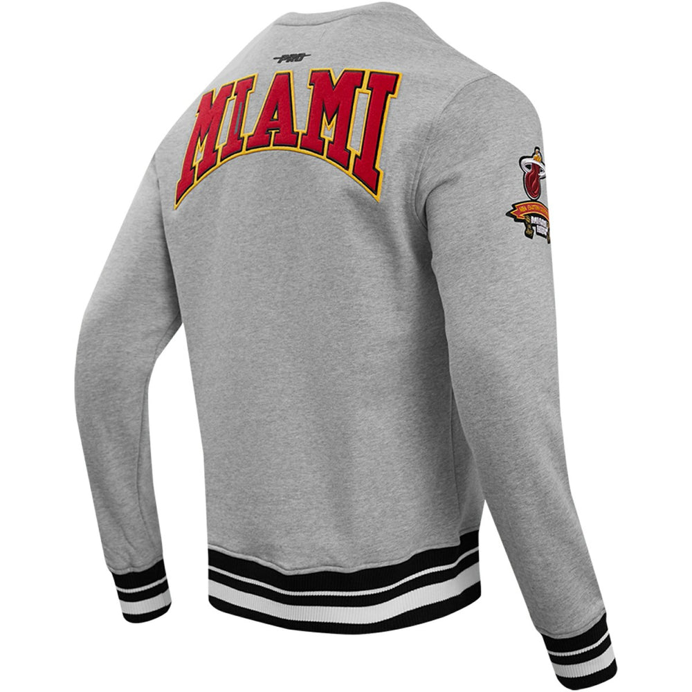 Miami Heat Pro Standard Crest Emblem Pullover Sweatshirt Heather Gray - NBA