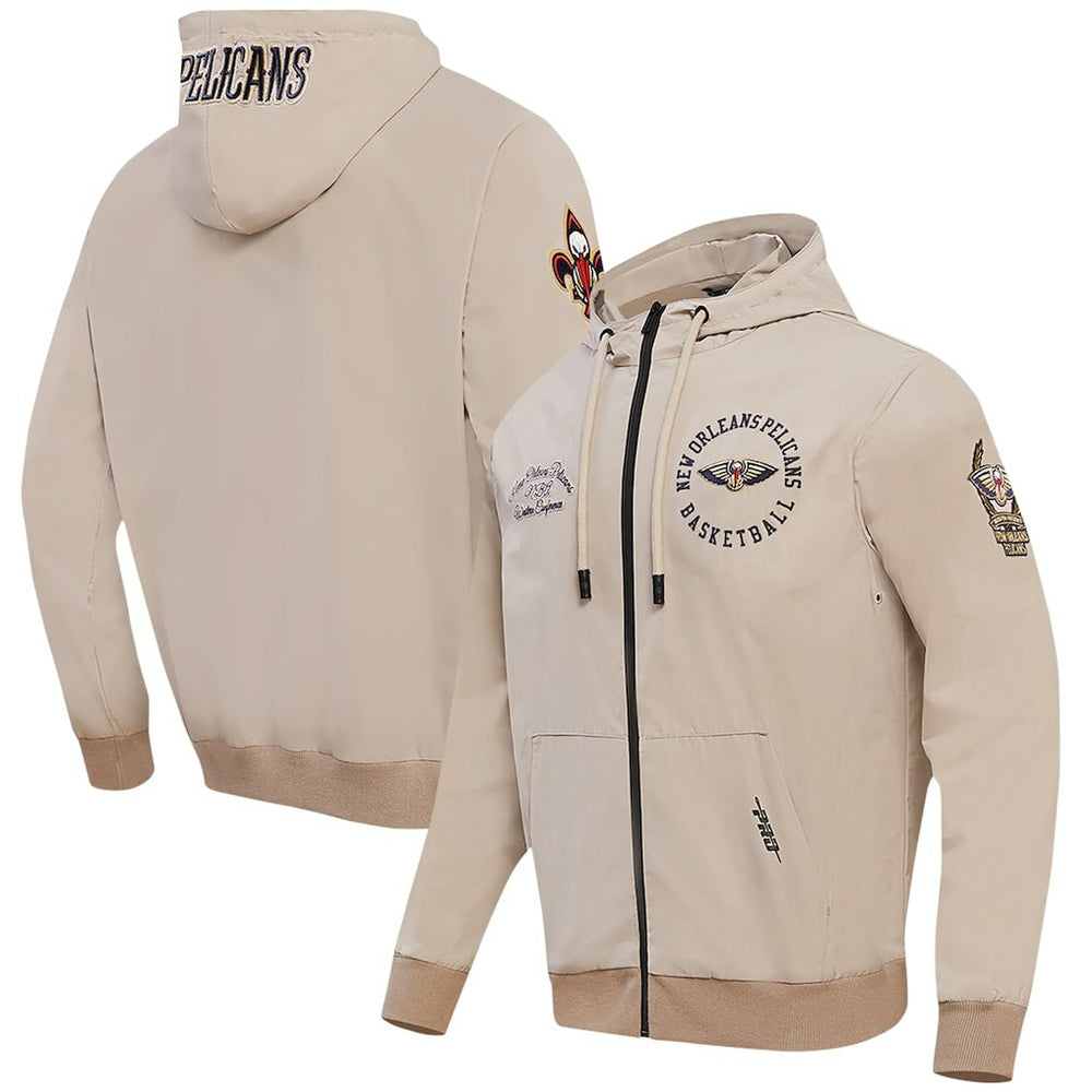 New Orleans Pelicans Pro Standard Hybrid Full-Zip Hoodie Khaki - NBA