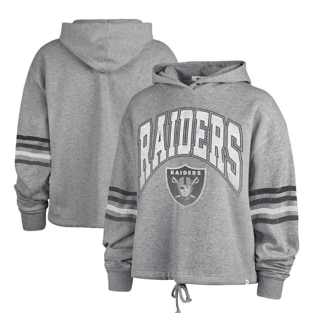 Las Vegas Raiders '47 Women's Upland Bennett Pullover Hoodie Heather Gray | 47 brand