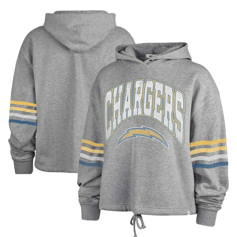 Los Angeles Chargers '47 Women's Upland Bennett Pullover Hoodie Heather Gray | 47 brand
