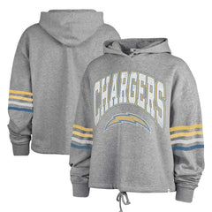 Los Angeles Chargers '47 Women's Upland Bennett Pullover Hoodie Heather Gray | 47 brand