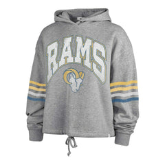 Los Angeles Rams '47 Women's Upland Bennett Pullover Hoodie Heather Gray | 47 brand