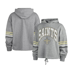 New Orleans Saints '47 Women's Upland Bennett Pullover Hoodie Heather Gray | 47 brand