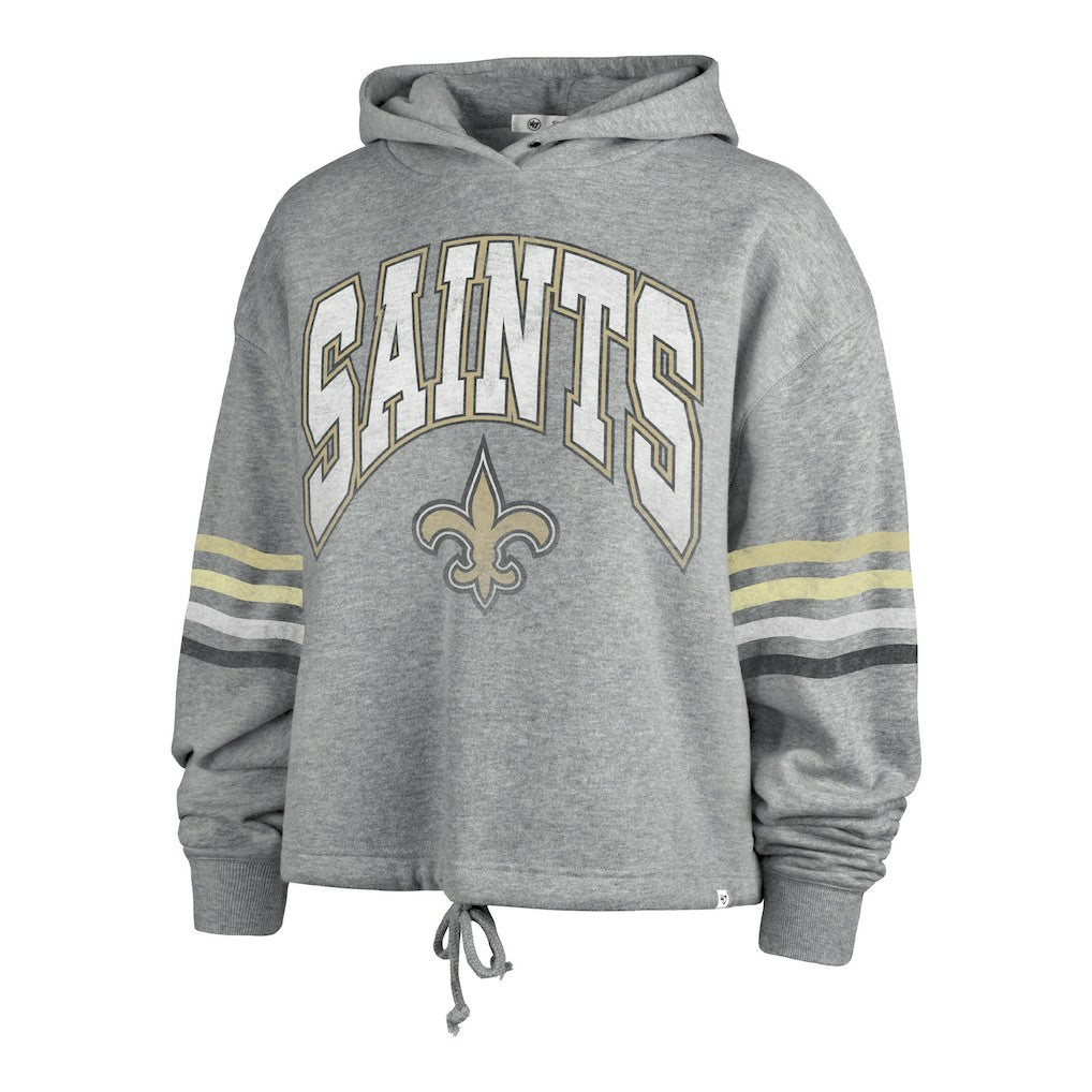 New Orleans Saints '47 Women's Upland Bennett Pullover Hoodie Heather Gray | 47 brand
