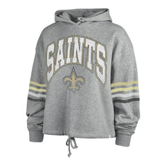 New Orleans Saints '47 Women's Upland Bennett Pullover Hoodie Heather Gray | 47 brand