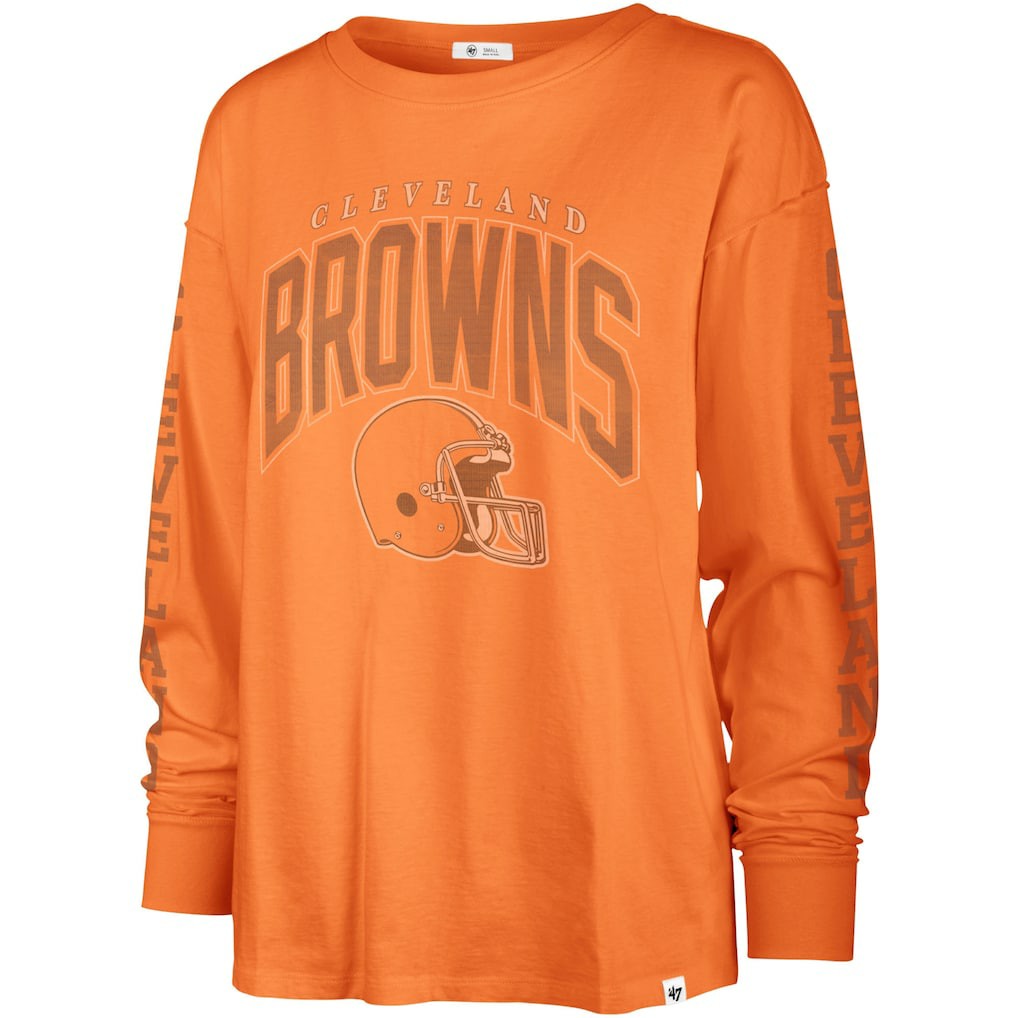 Cleveland Browns '47 Women's Tom Cat Lightweight Long Sleeve T-Shirt Orange | 47 brand