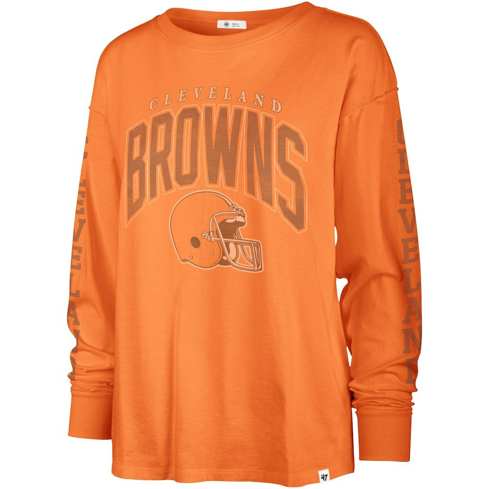 Cleveland Browns '47 Women's Tom Cat Lightweight Long Sleeve T-Shirt Orange | 47 brand
