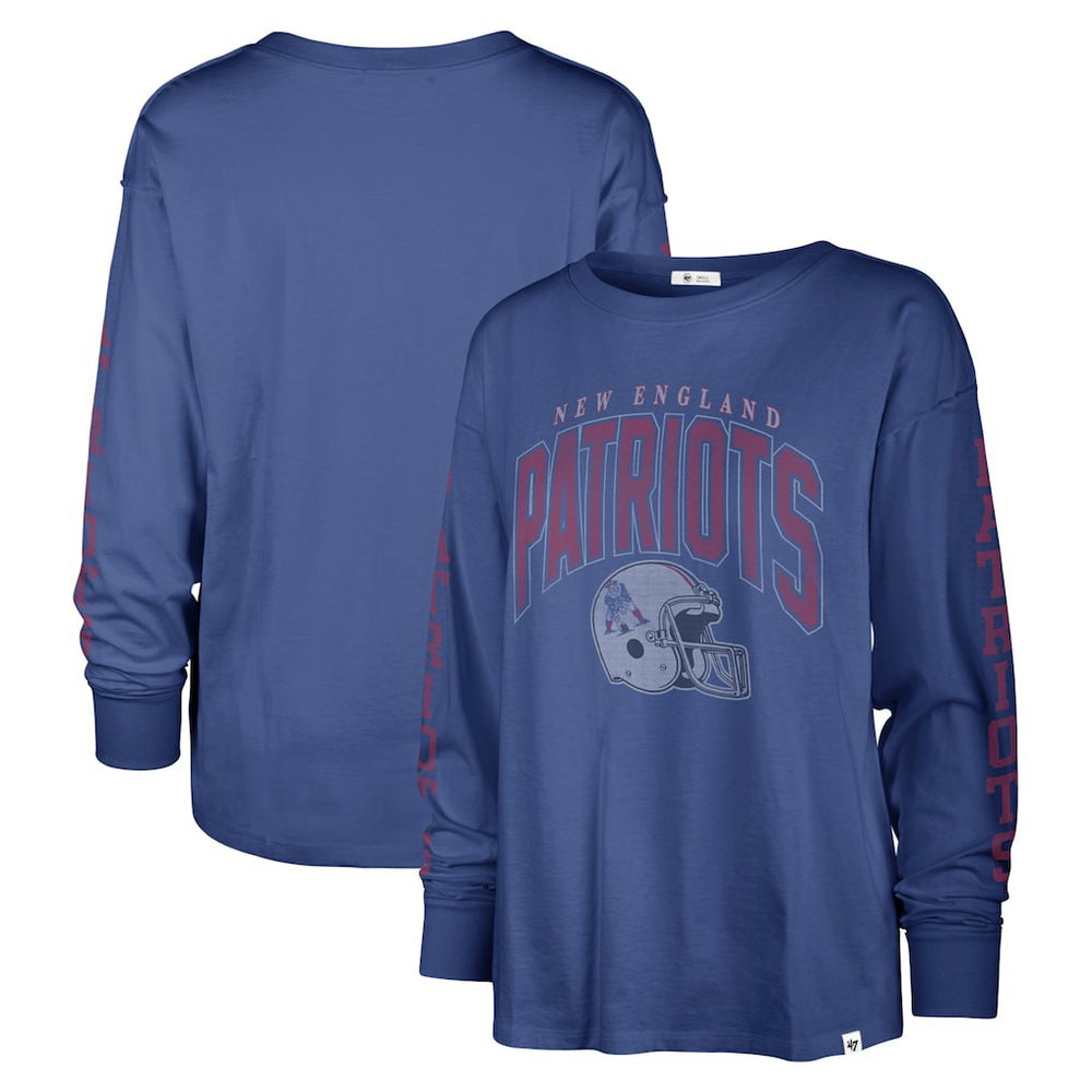 New England Patriots '47 Women's Tom Cat Lightweight Long Sleeve T-Shirt Royal | 47 brand