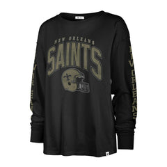 New Orleans Saints '47 Women's Tom Cat Lightweight Long Sleeve T-Shirt Black | 47 brand