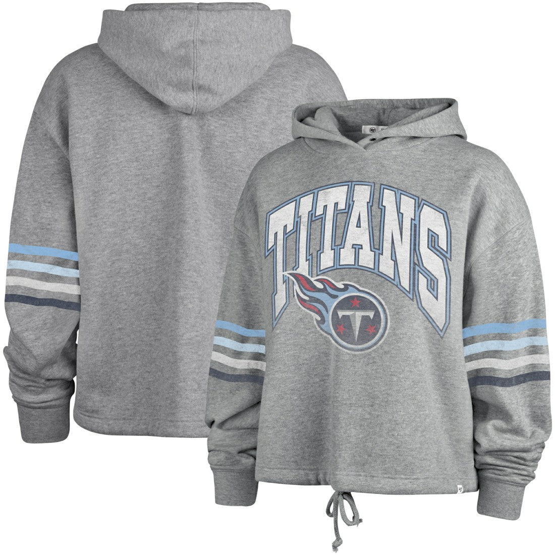 Tennessee Titans '47 Women's Upland Bennett Pullover Hoodie Heather Gray | 47 brand