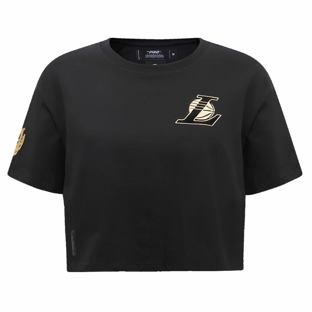 Los Angeles Lakers Pro Standard Women's Holiday Glam Boxy T-Shirt Black - NBA