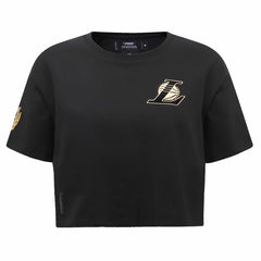 Los Angeles Lakers Pro Standard Women's Holiday Glam Boxy T-Shirt Black - NBA