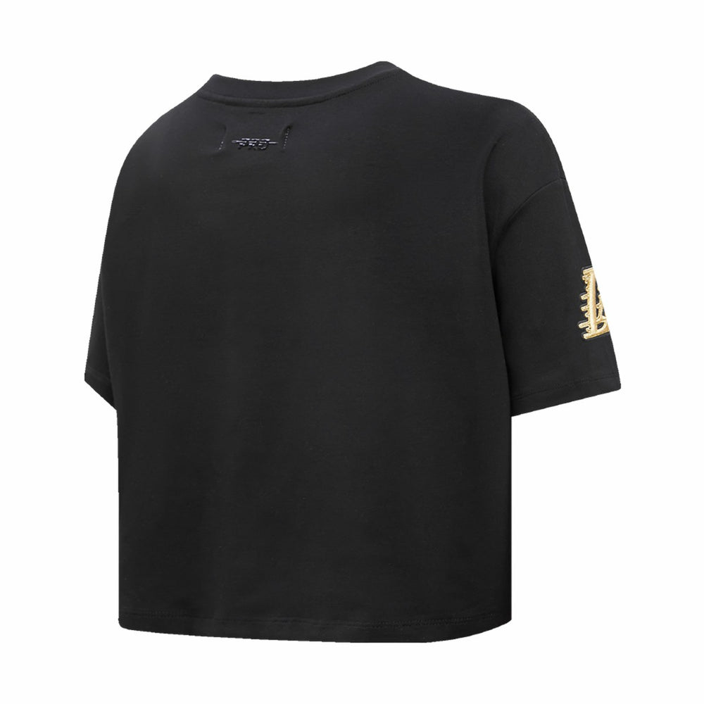 Los Angeles Lakers Pro Standard Women's Holiday Glam Boxy T-Shirt Black - NBA