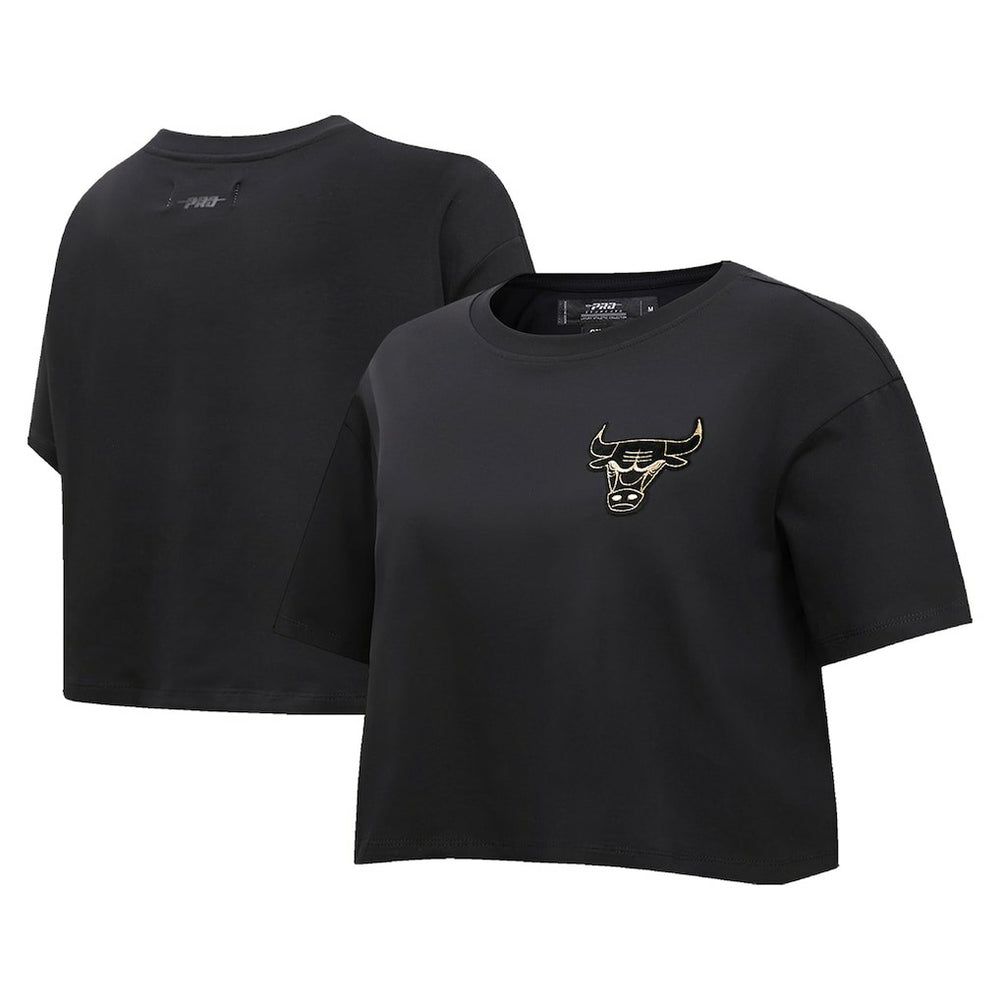 Chicago Bulls Pro Standard Women's Holiday Glam Boxy T-Shirt Black - NBA