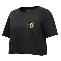 Philadelphia 76ers Pro Standard Women's Holiday Glam Boxy T-Shirt Black - NBA