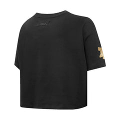 Philadelphia 76ers Pro Standard Women's Holiday Glam Boxy T-Shirt Black - NBA