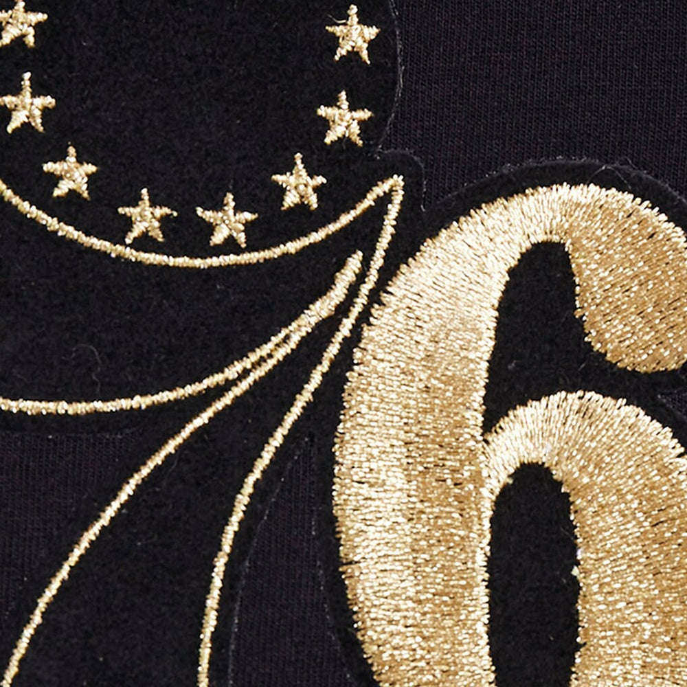 Philadelphia 76ers Pro Standard Women's Holiday Glam Boxy T-Shirt Black - NBA