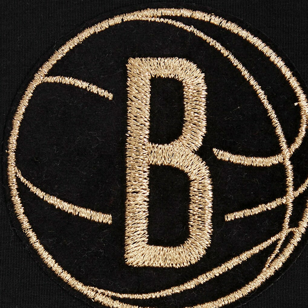 Brooklyn Nets Pro Standard Women's Holiday Glam Boxy T-Shirt Black - NBA