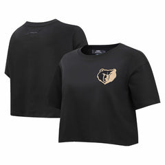 Memphis Grizzlies Pro Standard Women's Holiday Glam Boxy T-Shirt Black - NBA