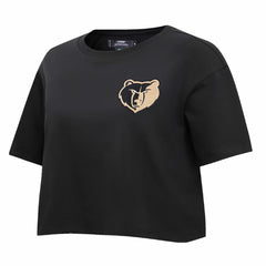 Memphis Grizzlies Pro Standard Women's Holiday Glam Boxy T-Shirt Black - NBA