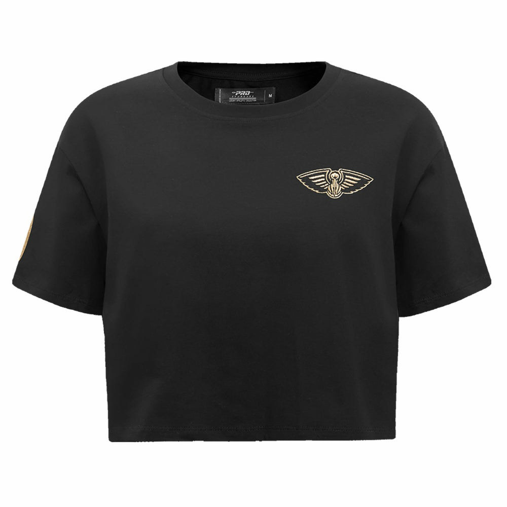 New Orleans Pelicans Pro Standard Women's Holiday Glam Boxy T-Shirt Black - NBA