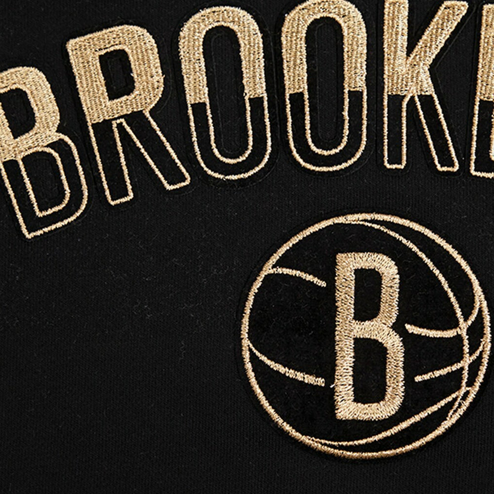 Brooklyn Nets Pro Standard Women's Glam Cropped Pullover Sweatshirt - Black - NBA